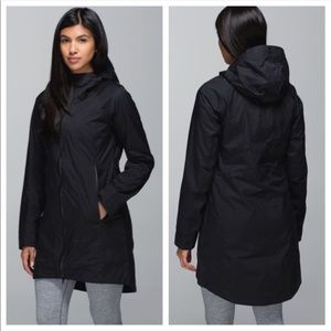 Lululemon Black Right as Rain Jacket Hooded Coat 4